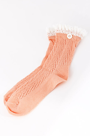 Lace Buttoned Midway Fashion Socks 5BBJ