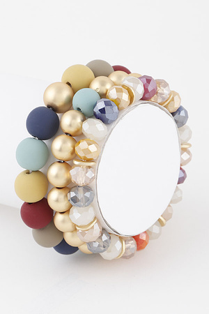 Two Toned Crystal Bead Bracelet