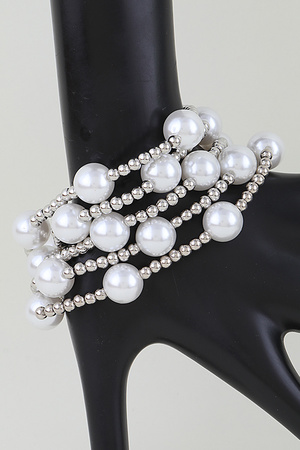 Multi Pearl Stone Beaded Bracelet