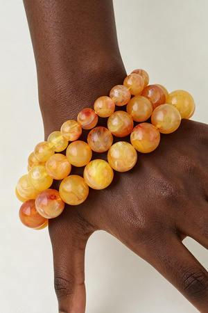 Multi Layer Polished Marble Bead Bracelet