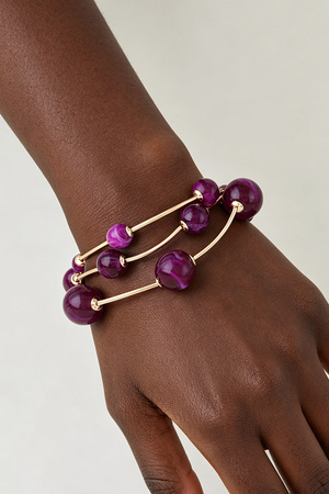 Coiled Wire & Polished Bead Wrap Bracelet