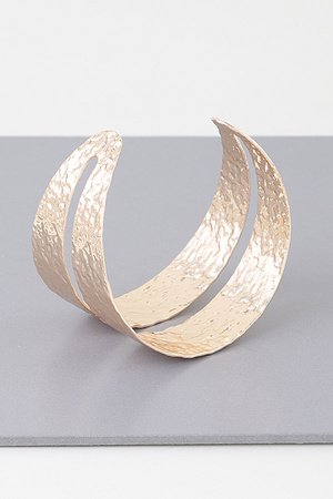 Hammered Double Wrap Cuff Bracelet