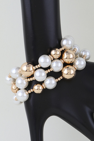 Multi Beaded Pearl Stone Bracelet