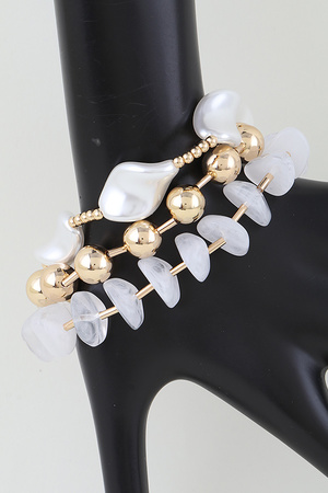 Multi Abstract Beaded Bracelet