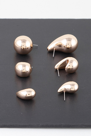 Multi Modern Shiny Bulk Hoop Earrings Set