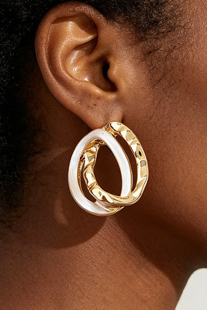 Hammered Double OO Earrings