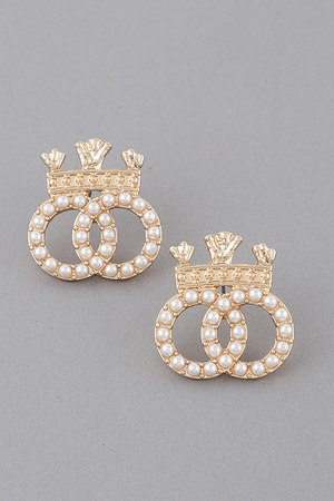 Jeweled OO Crown Earrings