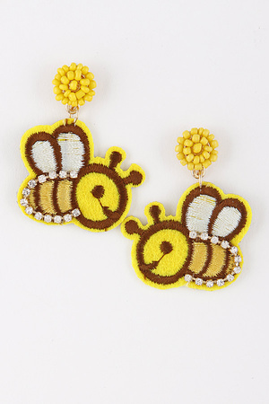 Embroidered Bee Earrings 9DCA7