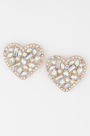 Crystal Heart  Stud Earrings