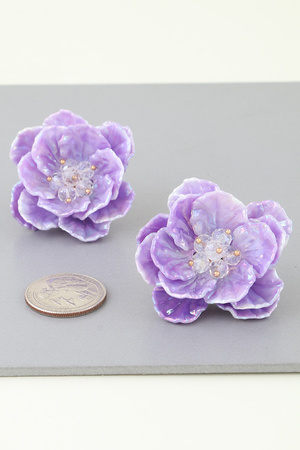 Delicate Crystal Rose Earrings