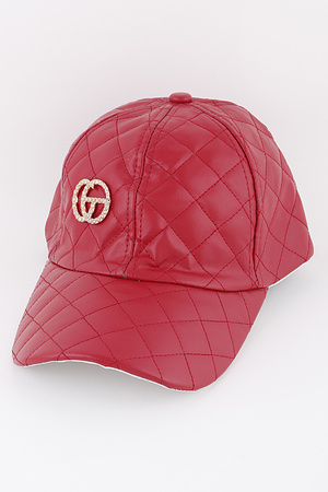 Quilted Faux Leather Cap
