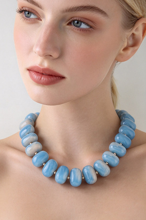 Chunky Swirl Pastel Resin Nugget choker necklace