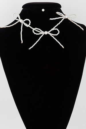 Triple Pearl Ribbon Necklace