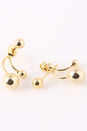 Curved Sphere End Stud Earring 5ABG13