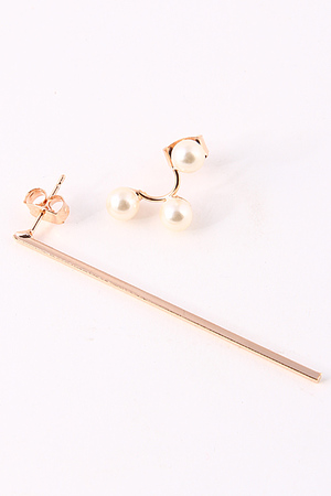 Contrast Couple Piece Stud Earring 5ABG13