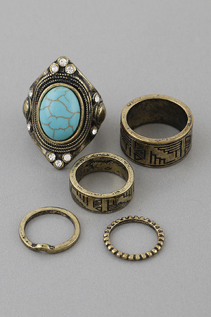 Ancient Stone Rings Set