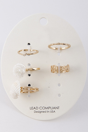 Delicate Seashell Ring Set 9DBD3