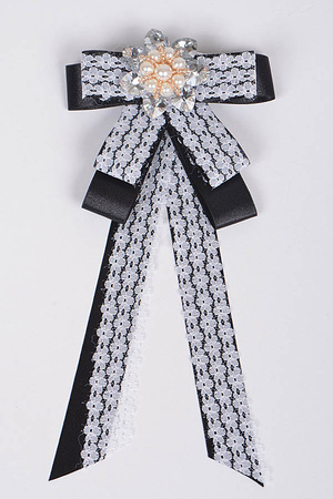 Lace Ribbon Bow Tie