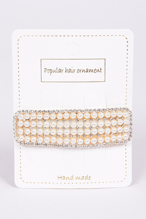 Rhinestone and Pearl Combo Hairpin