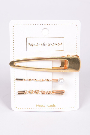 Solid Metal Twirl Hairpin Set