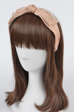 Ribbon Hairband With Pearl