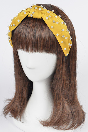 Ribbon Hairband With Pearl&Stone.