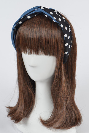 Polka Dots Denim Hairband