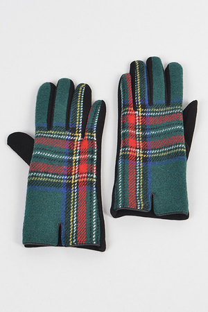 Plaid Pattern Gloves