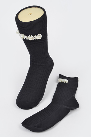 Socks W/Pearl