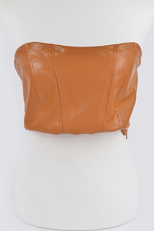 Faux Leather Stretch Tube Top