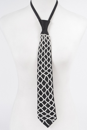 Handmade Faux Pearl Necktie Necklace