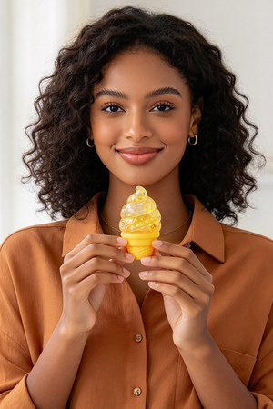 Ice Cream Cone Glitter Squish Fidget Toy