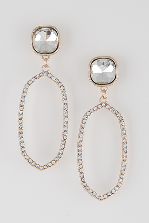 Jeweled Rhinestone Frame Earrings