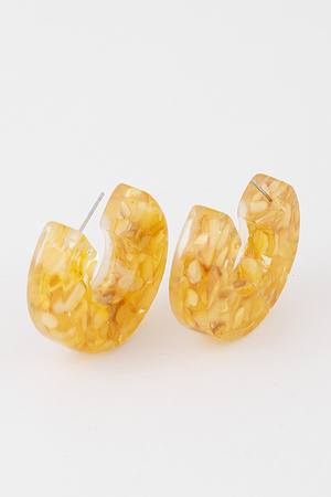 Transparent Stone Hoop Earrings