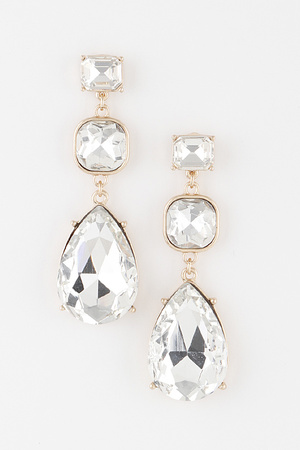 Triple Crystal Drop Earrings