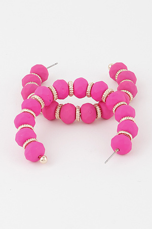 Crystal  Beaded Hoop  Earrings