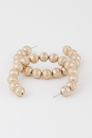 Ornament Beaded Hoop Earrings