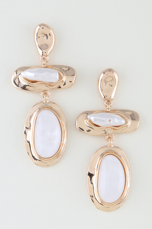 Abstract Stone Drop Earrings