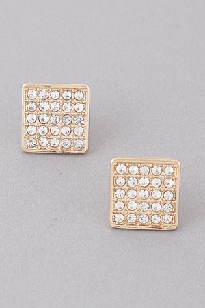 Rhinestone Embedded Stud Earrings