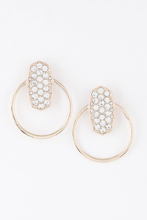 Bedazzled Open Circle Stud Earrings