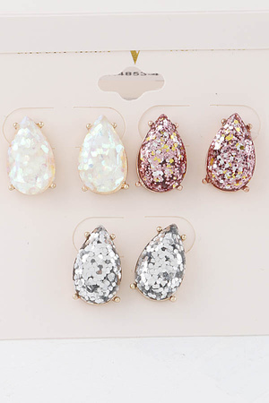 Glitter Teardrop Earrings