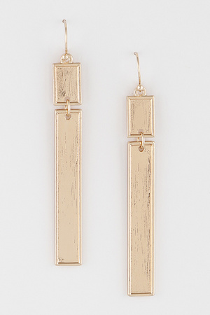 Textured Bar Drop Earrings