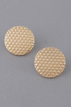 Round Pattern Stud Earrings