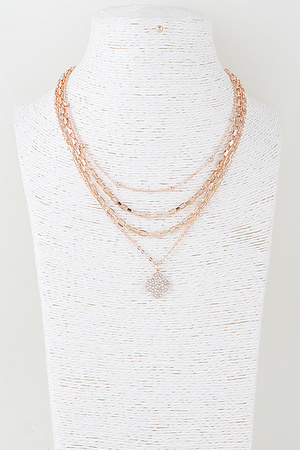 Multi Jeweled Clover Chain Necklace