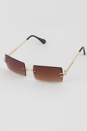 Rimless Rectangle Sunglasses