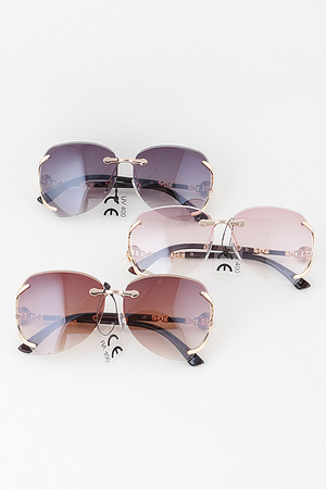 Metal Chain Wrap Round Sunglasses