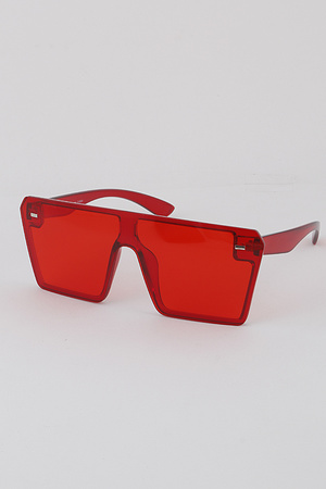 Transparent Pop Color Shield Sunglasses