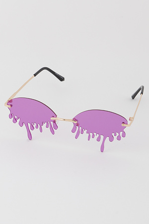 Retro Dripping Paint Oval Sunglasses