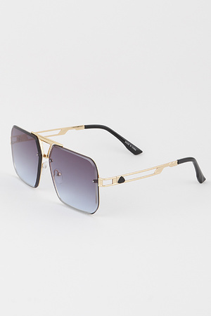 Geometric Aviator Sunglasses