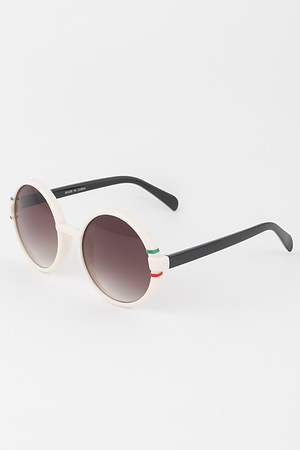 Double Striped Round Sunglasses